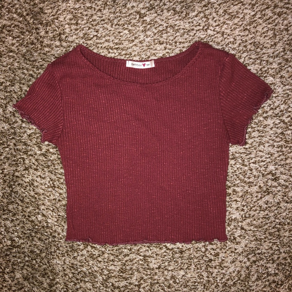 Maroon Crop Top